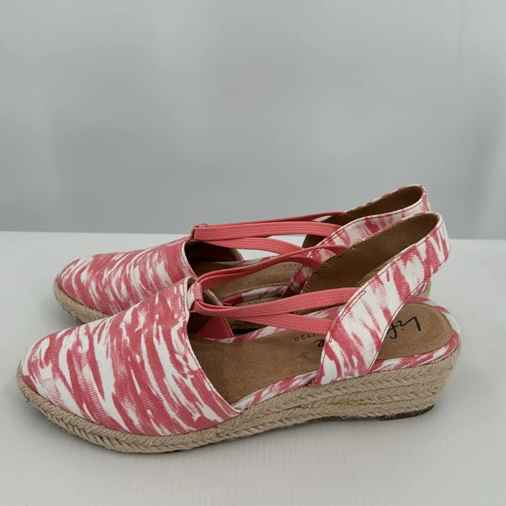 Life Stride Velocity 2.0 Katrina 2 size 7 Pink & White Espadrille New‎